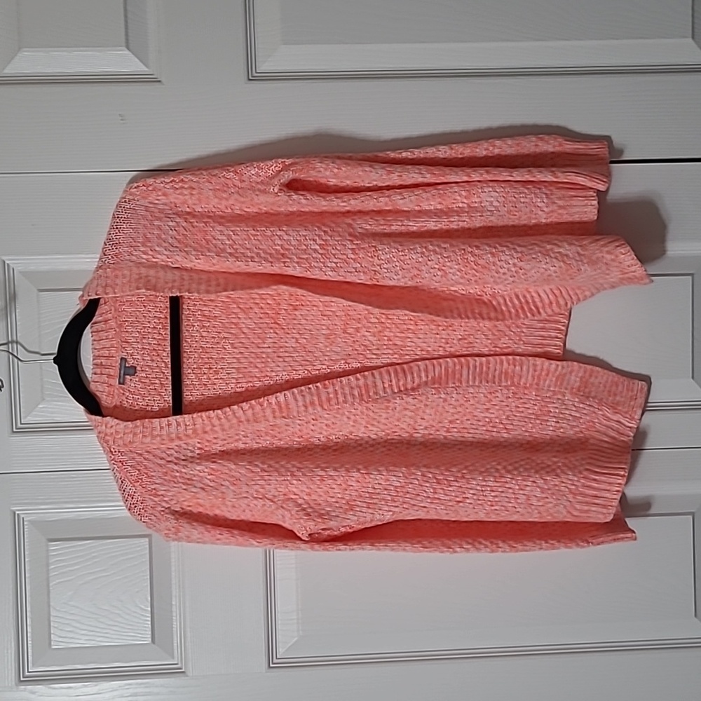Neon Pink/Orange Open Cardigan Sweater, Size Small, Excellent Like New Condition